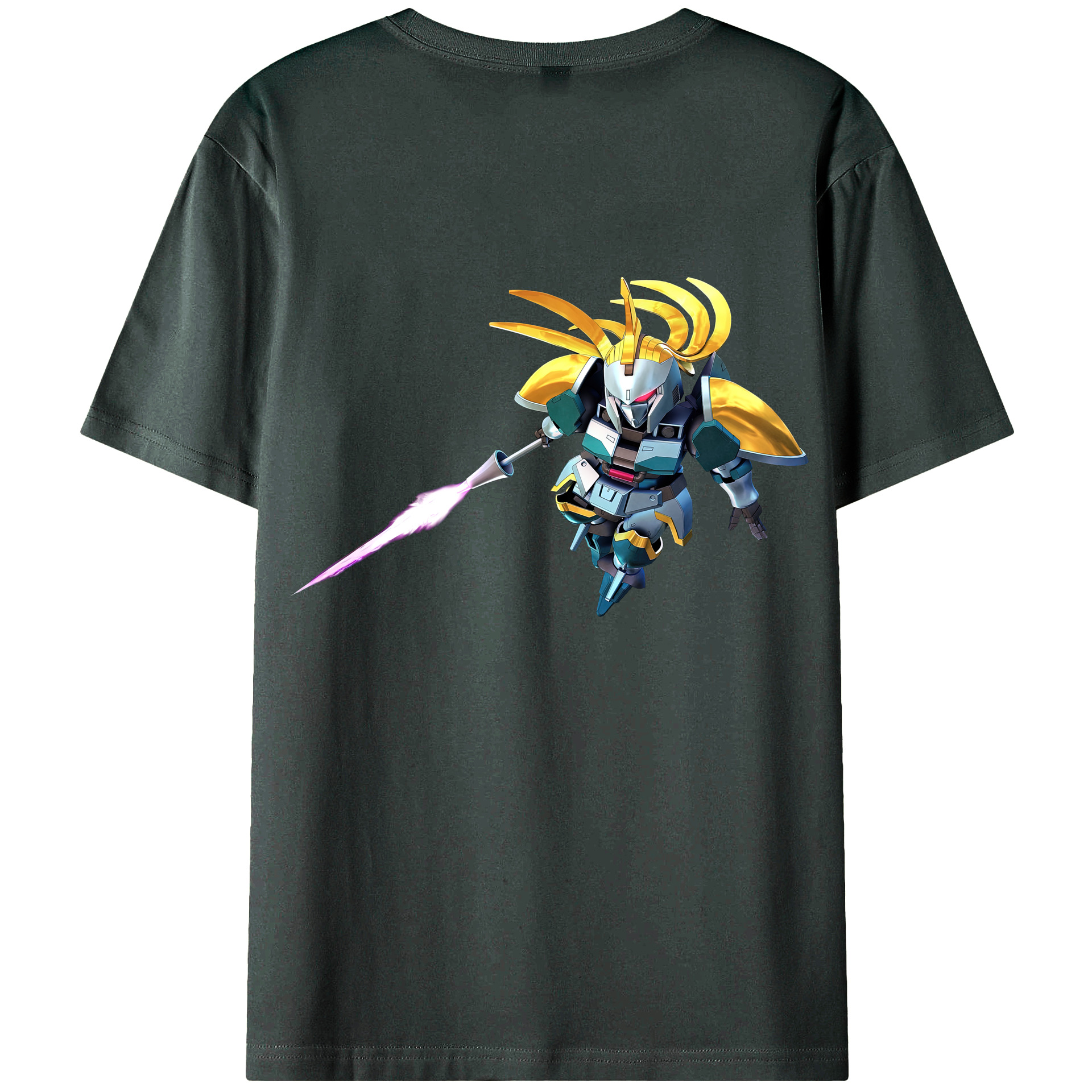 （画像用） 機動戦士ガンダム Mobile Suit Gundam 綿100％ メンズ半袖Tシャツ（バックプリント） 通気性